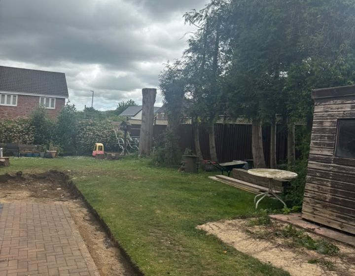 Garden site before extension groundworks